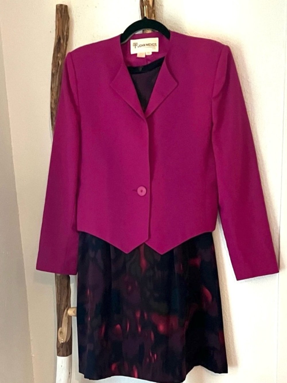 Vintage John Meyer 100% Wool Fuchsia Pink Blazer Jacket Vintage 10 Medium